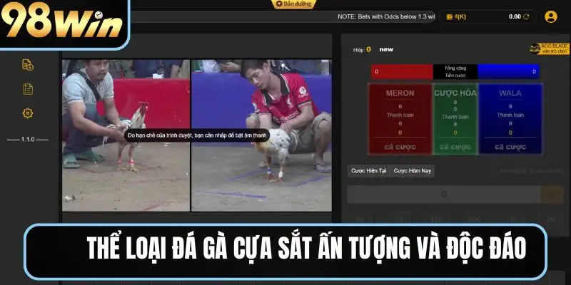 Thể loại đá gà cựa sắt ấn tượng và độc đáo